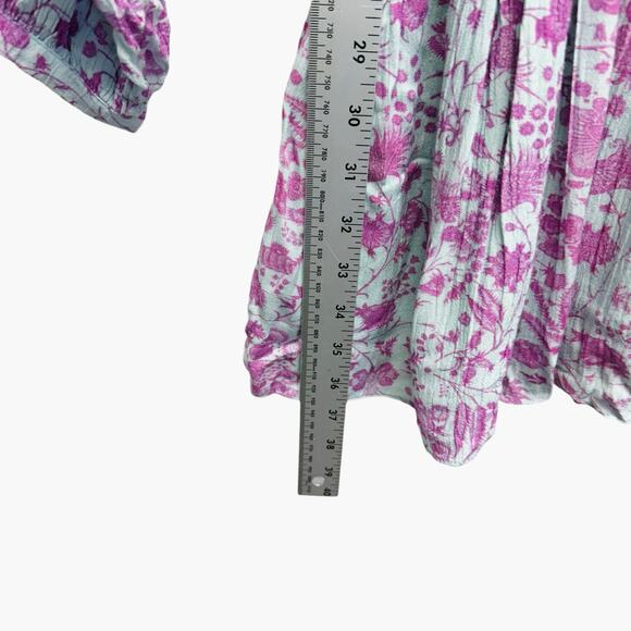 Hemant & Nandita Layla Smocked Waist Mini Dress Purple Size Small - Picture 9 of 9